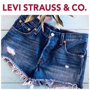 LEVI’S 501 Raw Hem Button Fly Shorts